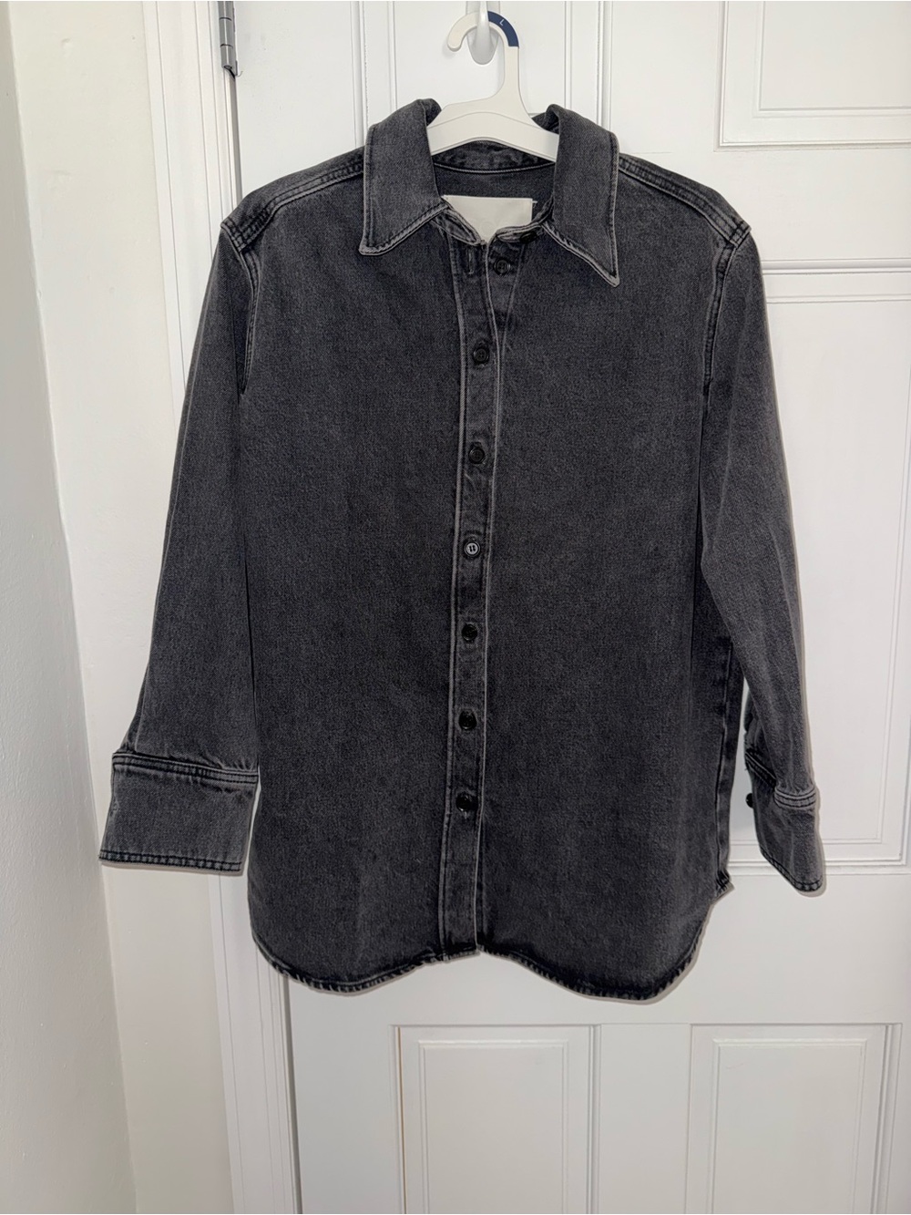 COS Black Washed Denim Shirt Jacket